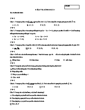 Kiểm tra Hình học khối 11